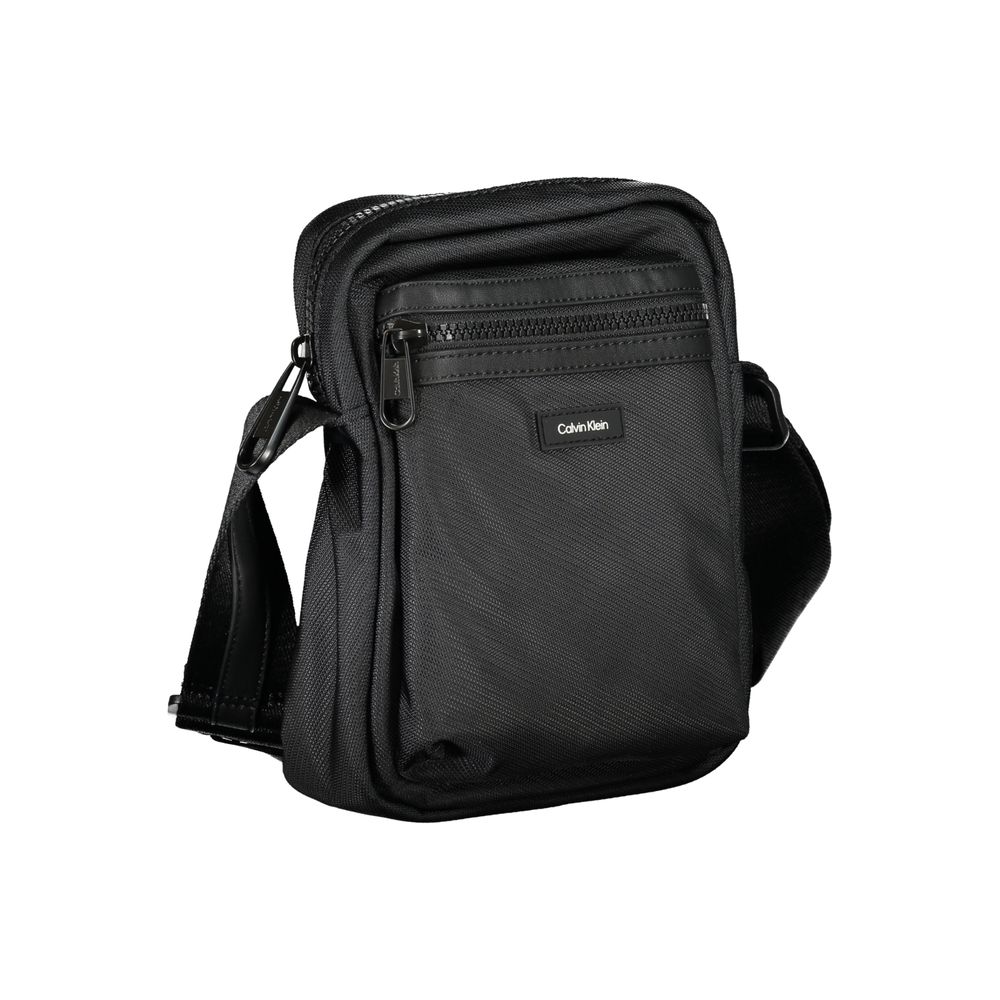 Calvin Klein Sleek Black Recycled Shoulder Bag Mens Shoulder Bag