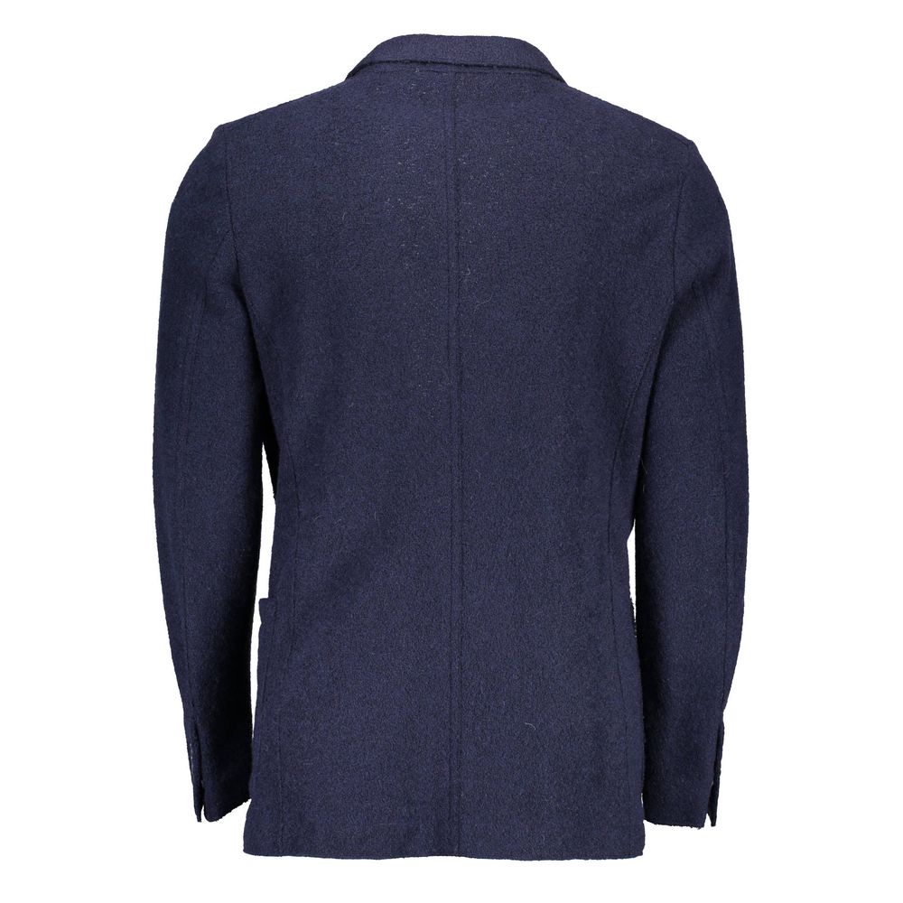 Gant Blue Wool Men Jacket Mens Blazer