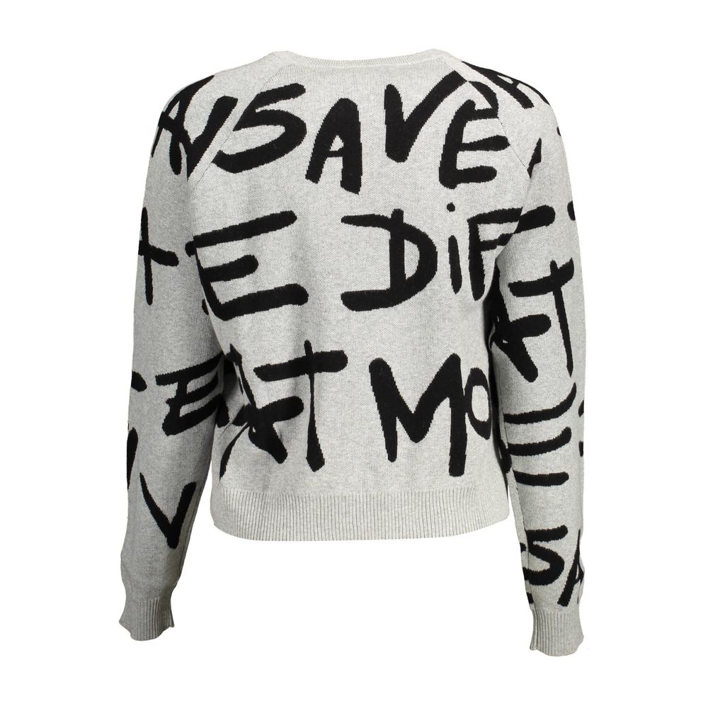 Desigual Gray Cotton Women Sweater