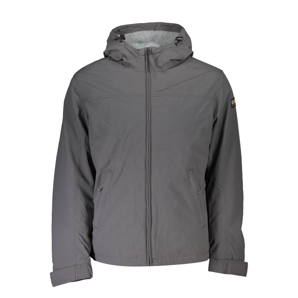 Napapijri Gray Polyamide Men Jacket Mens Jacket