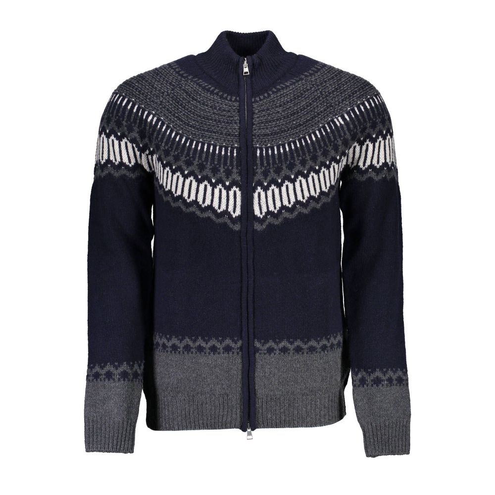 Gant Elegant Long Sleeve Zip Cardigan in Blue Mens Cardigan Mens Sweater