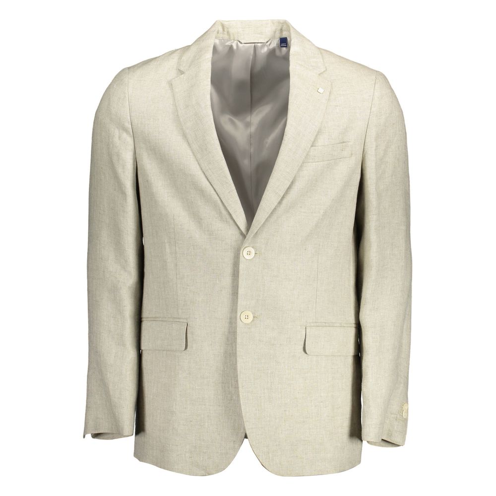Gant Beige Linen Men Jacket Mens Blazer