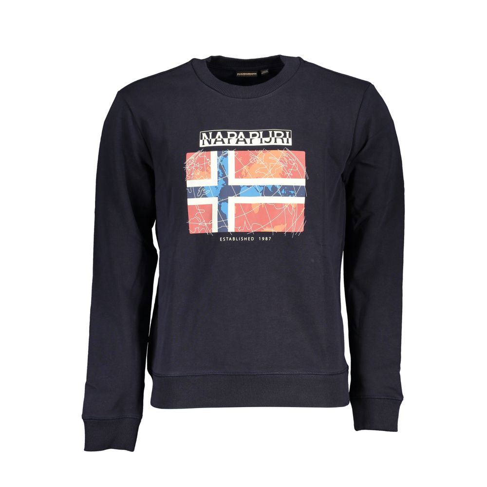 Napapijri Blue Cotton Men Sweater Mens Sweater
