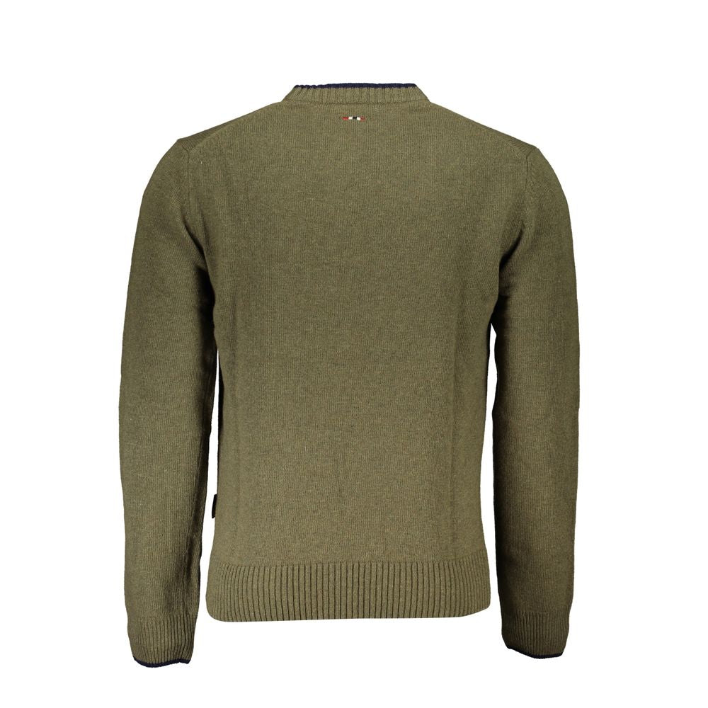 Napapijri Green Fabric Men Sweater Mens Sweater