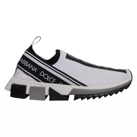 Dolce & Gabbana White Black Slip On Sorrento Sneakers Shoes