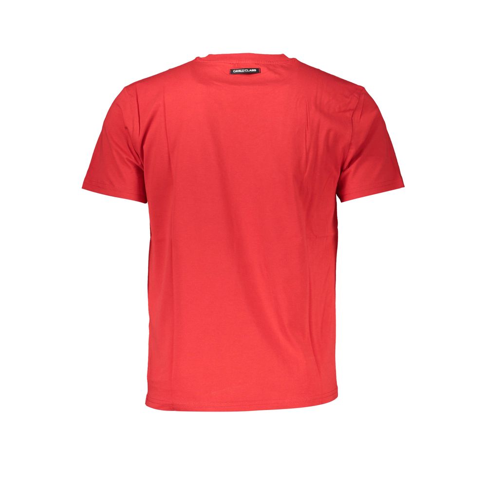 Cavalli Class Red Cotton Men T-Shirt Mens T-Shirt