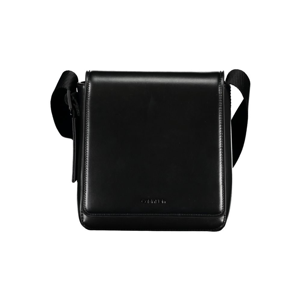 Calvin Klein Sleek Black Shoulder Bag with Logo Detail Mens Shoulder Bag