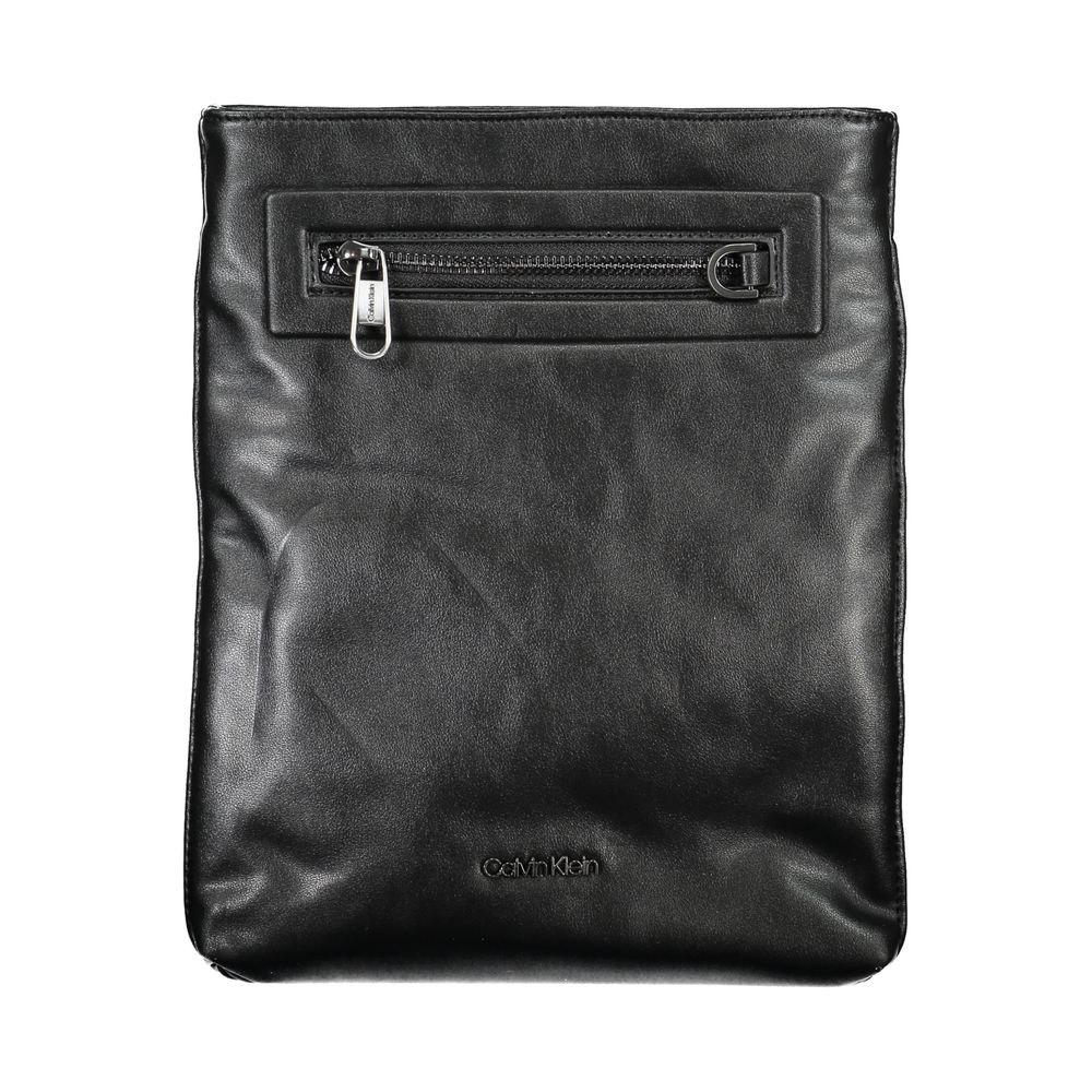 Calvin Klein Sleek Black Shoulder Bag with Contrast Details Mens Shoulder Bag