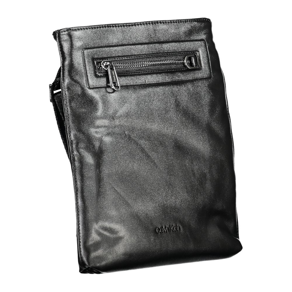 Calvin Klein Sleek Black Shoulder Bag with Contrast Details Mens Shoulder Bag