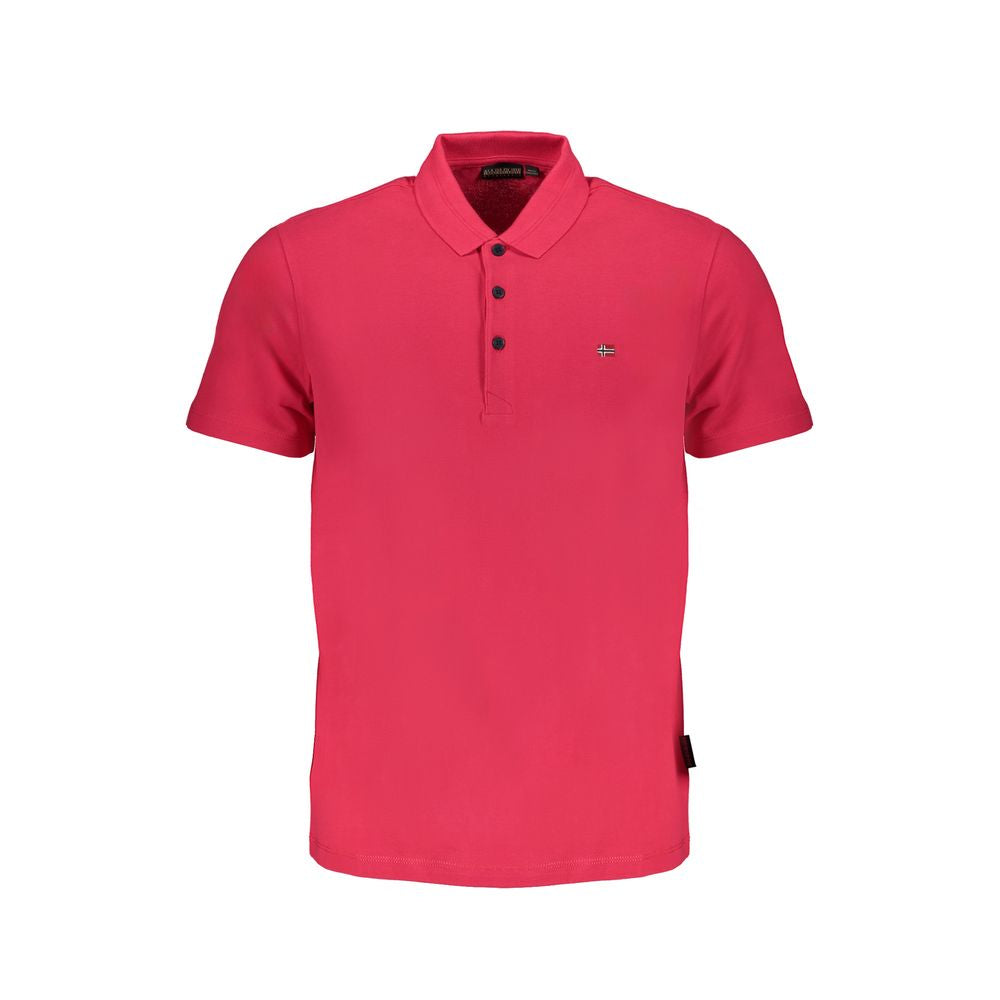 Napapijri Pink Cotton Polo Shirt Mens T-Shirt
