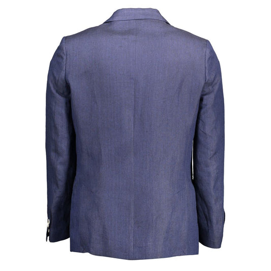 Gant Blue Linen Men Jacket Mens Blazer