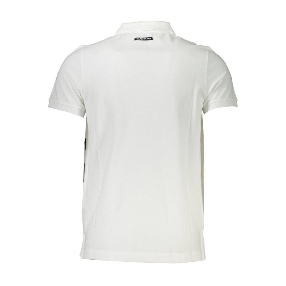 Cavalli Class White Cotton Men Polo Mens T-Shirt
