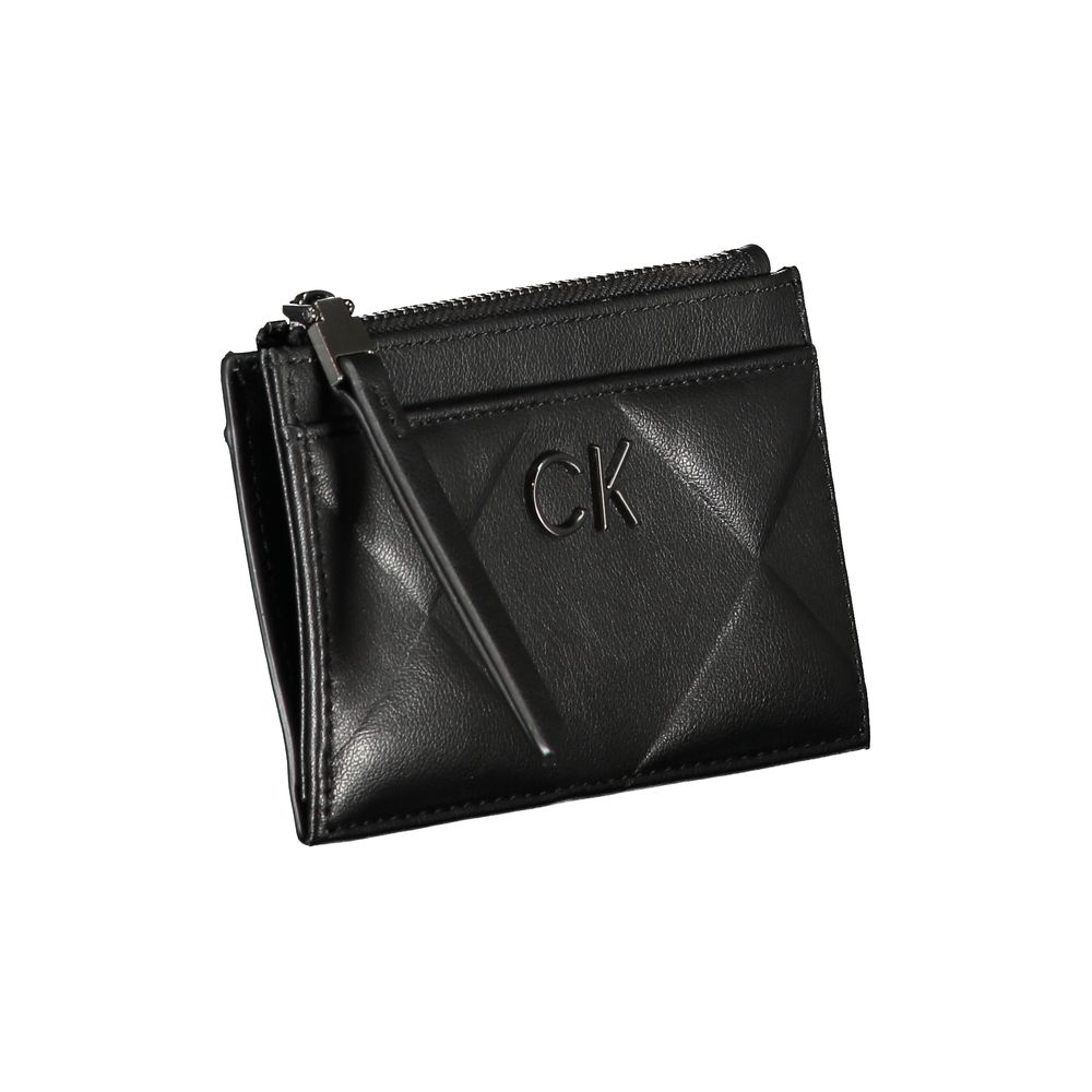 Calvin Klein Sleek Black Zip Wallet with Contrast Detailing Womens Wallet
