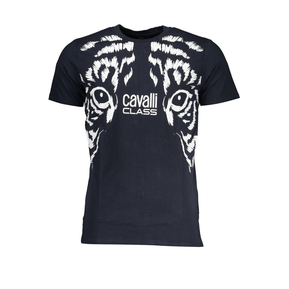 Cavalli Class Blue Cotton T-Shirt Mens T-Shirt