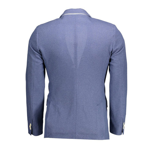 Gant Blue Cotton Men Jacket Mens Blazer