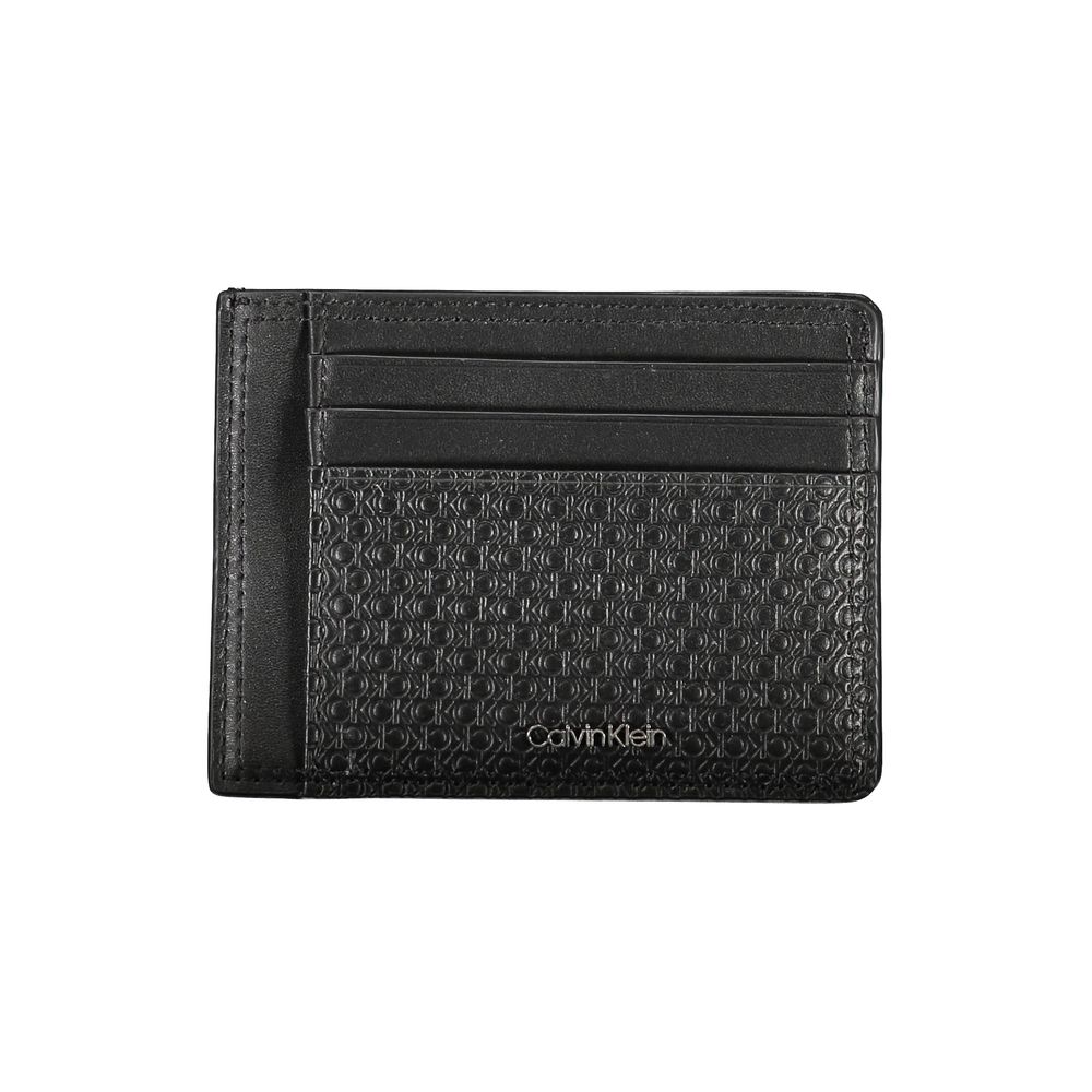 Calvin Klein Sleek Black Leather Coin Purse with Card Holder Mens Wallet