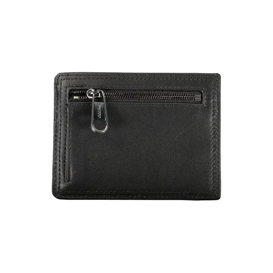 Calvin Klein Sleek Black Leather Coin Purse with Card Holder Mens Wallet