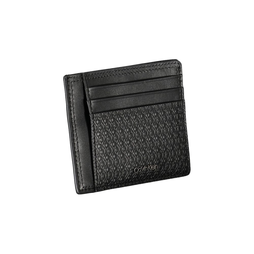Calvin Klein Sleek Black Leather Coin Purse with Card Holder Mens Wallet