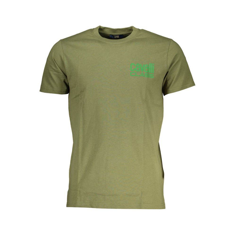 Cavalli Class Green Cotton T-Shirt Mens T-Shirt