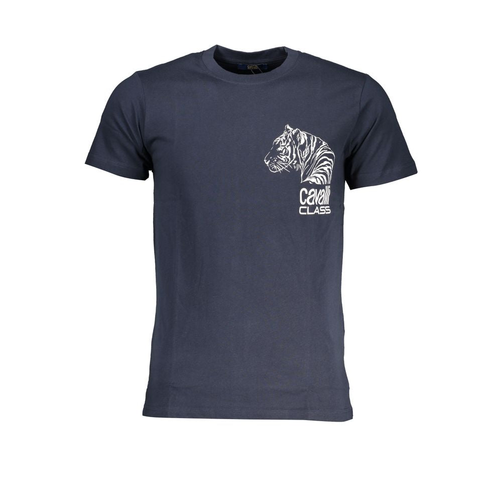 Cavalli Class Blue Cotton T-Shirt Mens T-Shirt