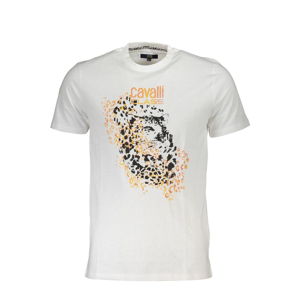 Cavalli Class White Cotton T-Shirt Mens T-Shirt