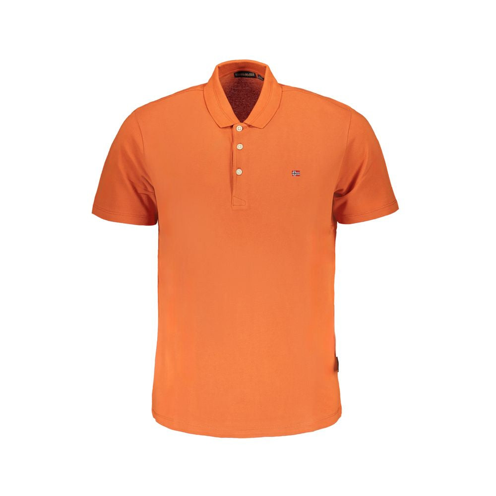Napapijri Orange Cotton Polo Shirt Mens T-Shirt