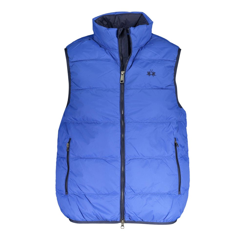 La Martina Blue Polyamide Men Jacket Mens Jacket