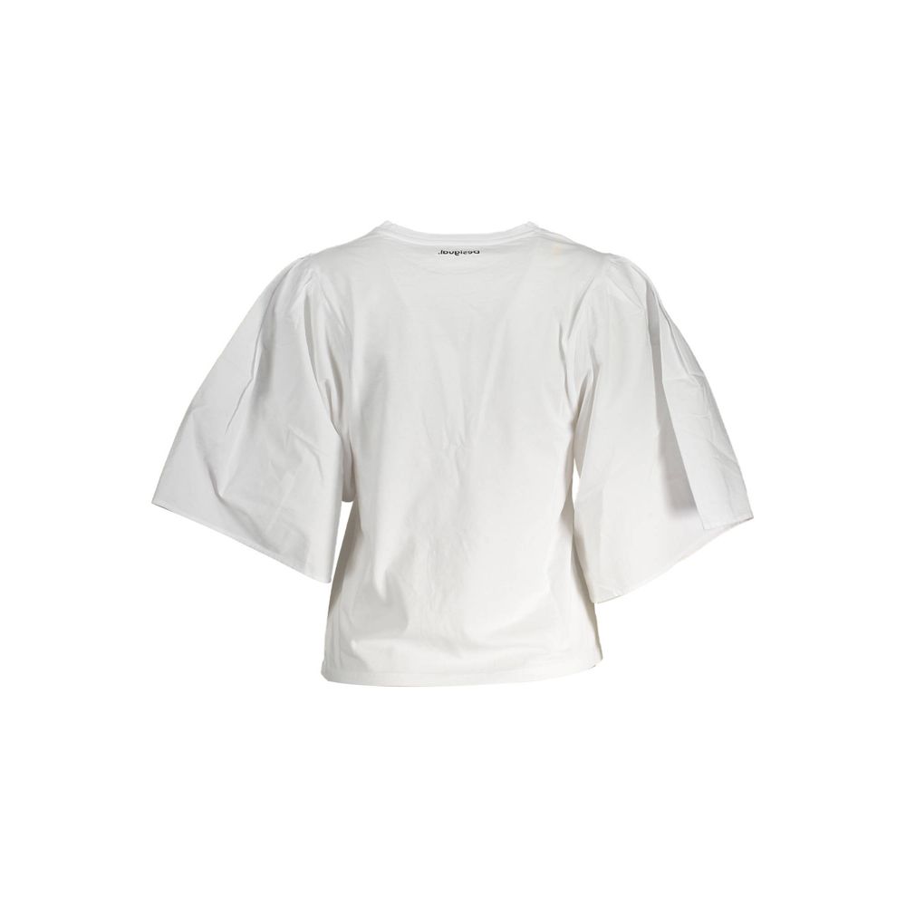 Desigual White Cotton T-Shirt