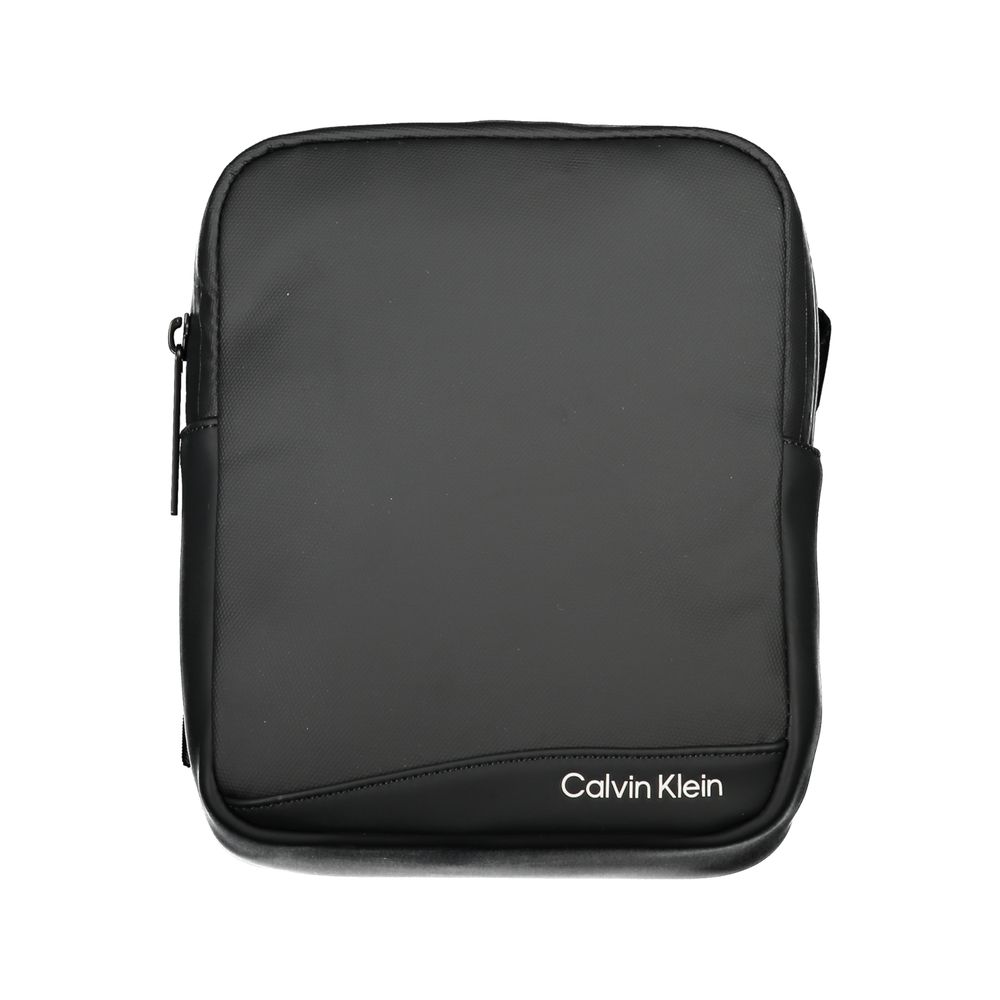 Calvin Klein Sleek Black Recycled Polyester Shoulder Bag Mens Shoulder Bag