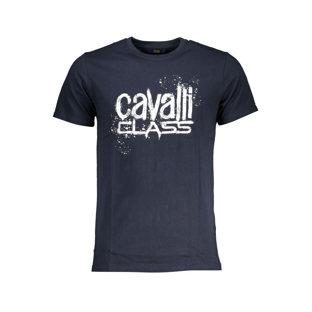 Cavalli Class Blue Cotton T-Shirt Mens T-Shirt