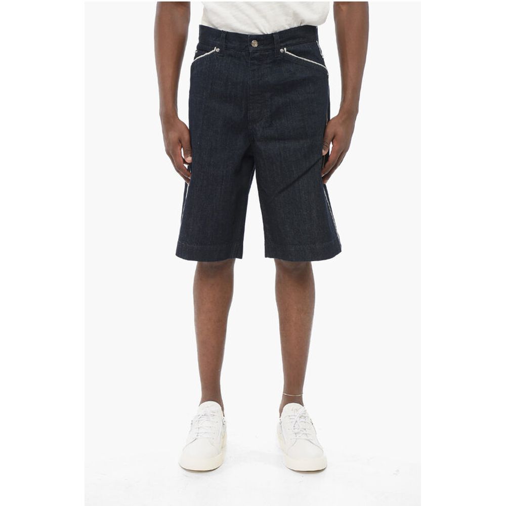 Dolce & Gabbana Dark Washed Denim Shorts with Contrasting Details