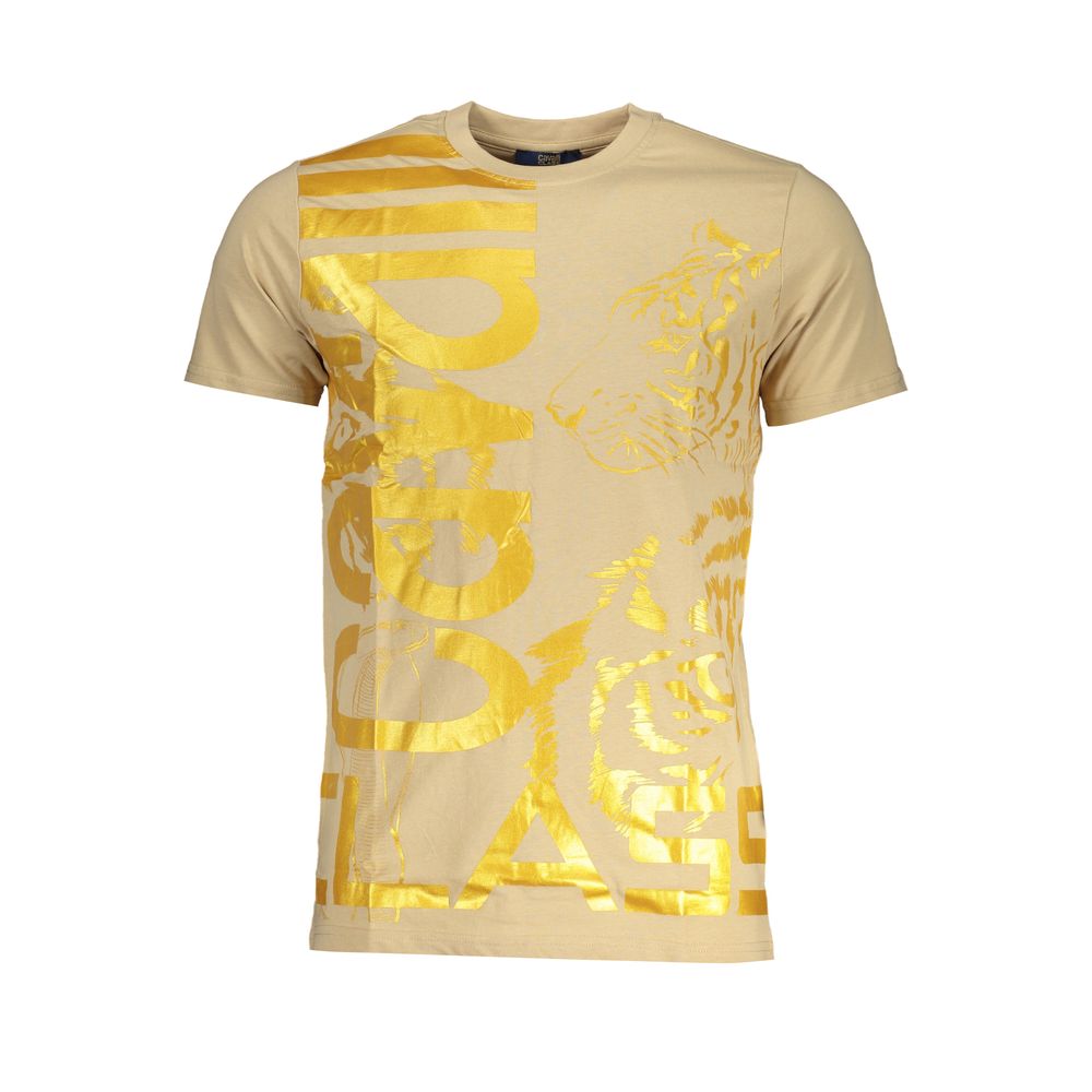 Cavalli Class Beige Cotton T-Shirt Mens T-Shirt