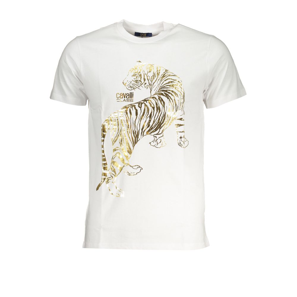 Cavalli Class White Cotton T-Shirt Mens T-Shirt