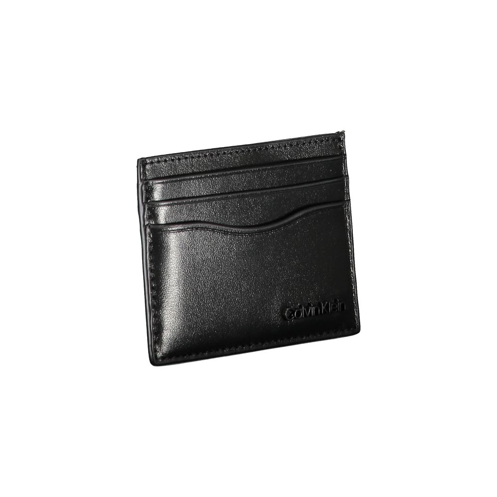 Calvin Klein Sleek Black Leather Card Holder Mens Wallet