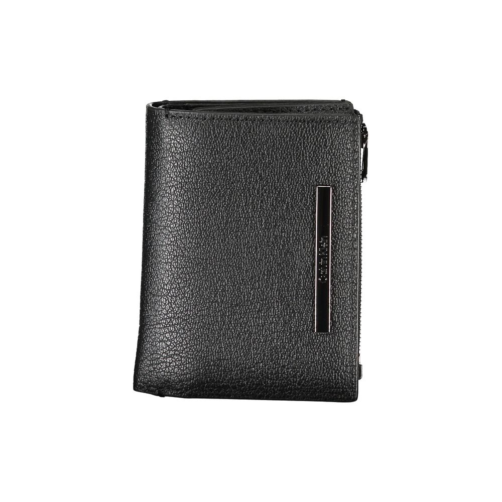 Calvin Klein Sleek Black Leather Wallet with Coin Purse Mens Wallet