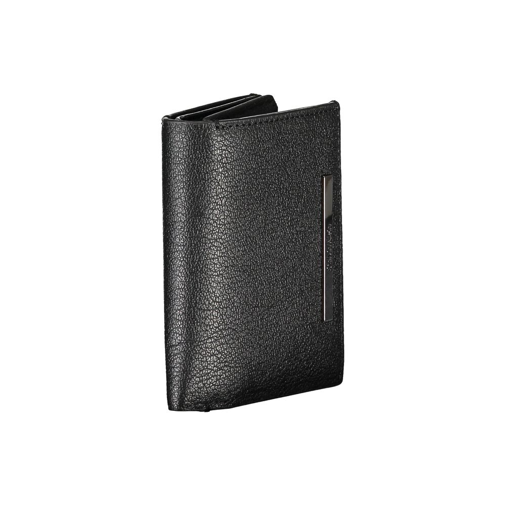Calvin Klein Sleek Black Leather Wallet with Coin Purse Mens Wallet