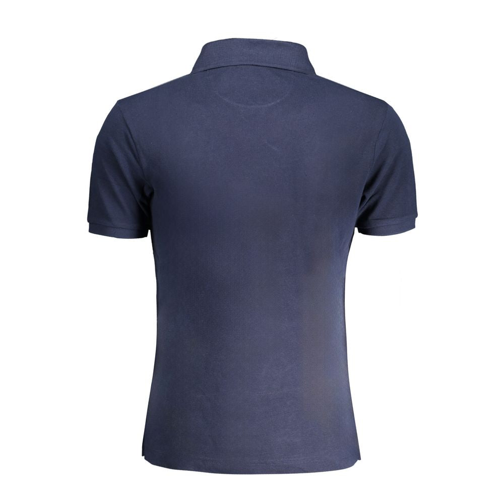 La Martina Blue Cotton Polo Shirt Mens T-Shirt