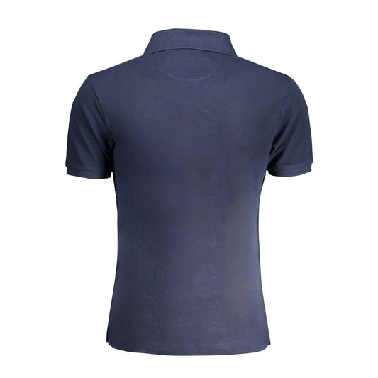 La Martina Blue Cotton Polo Shirt Mens T-Shirt