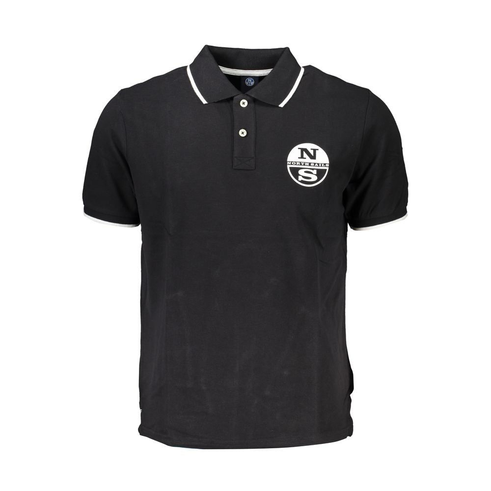 North Sails Black Cotton Polo Shirt Mens T-Shirt