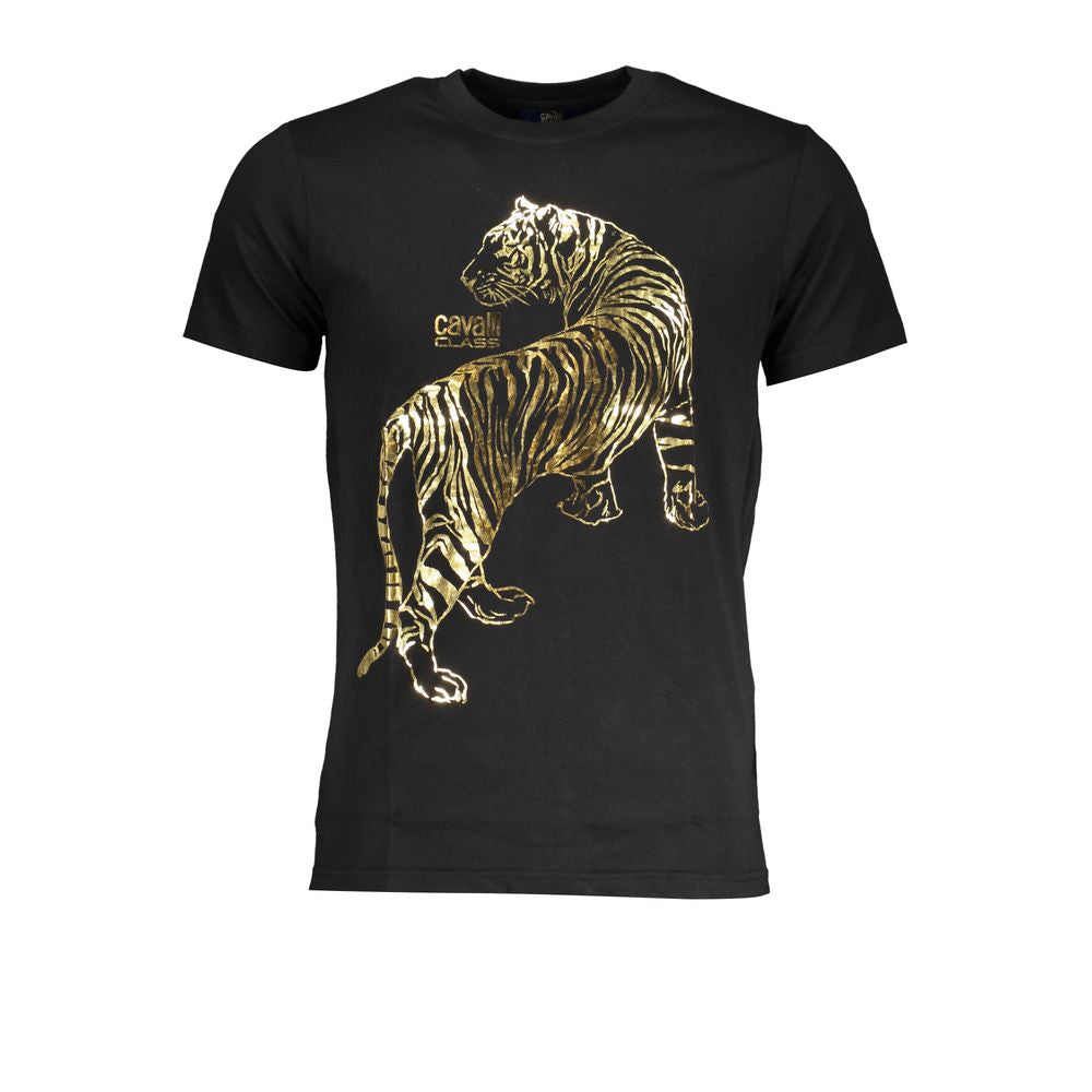 Cavalli Class Black Cotton T-Shirt Mens T-Shirt