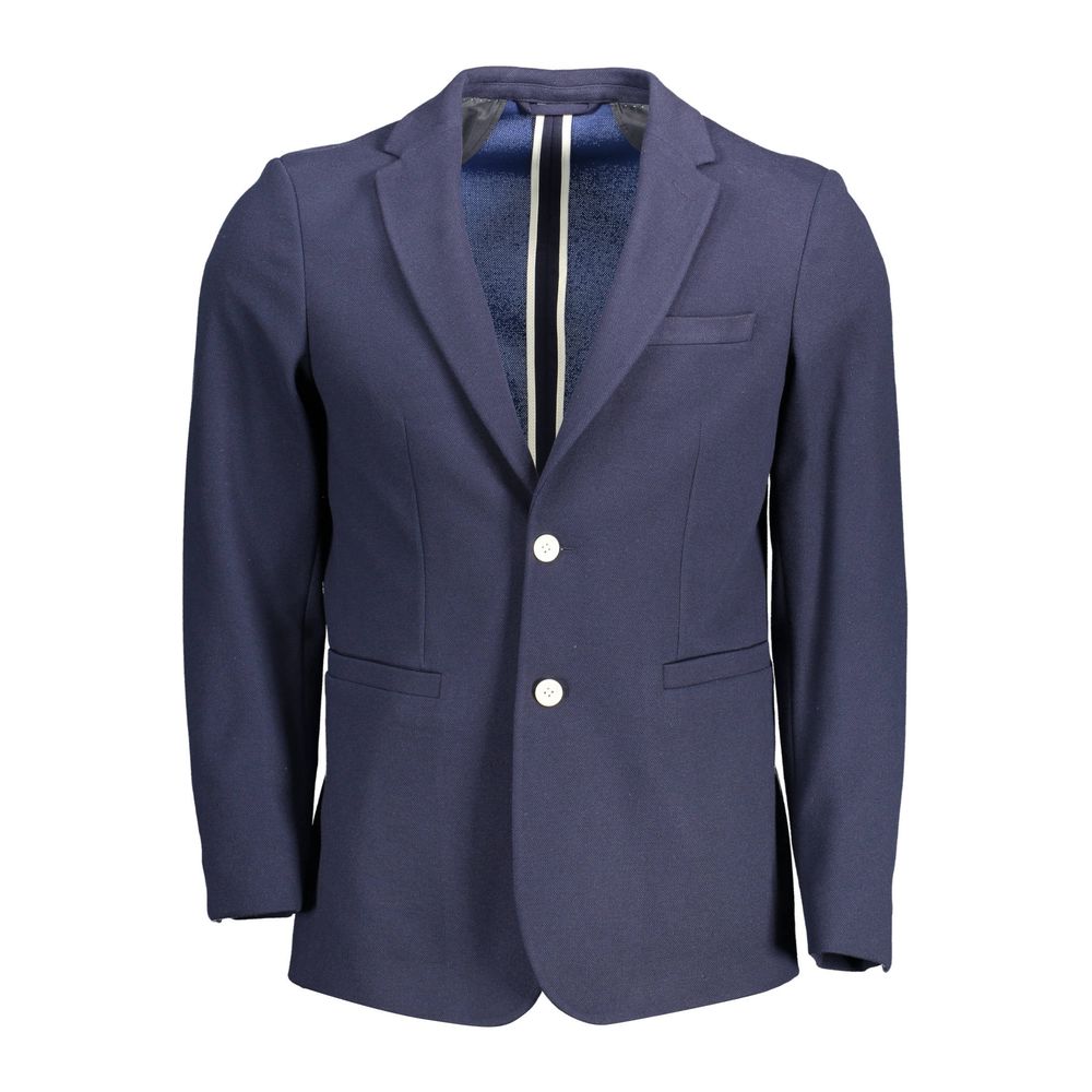 Gant Blue Cotton Men Jacket Mens Blazer