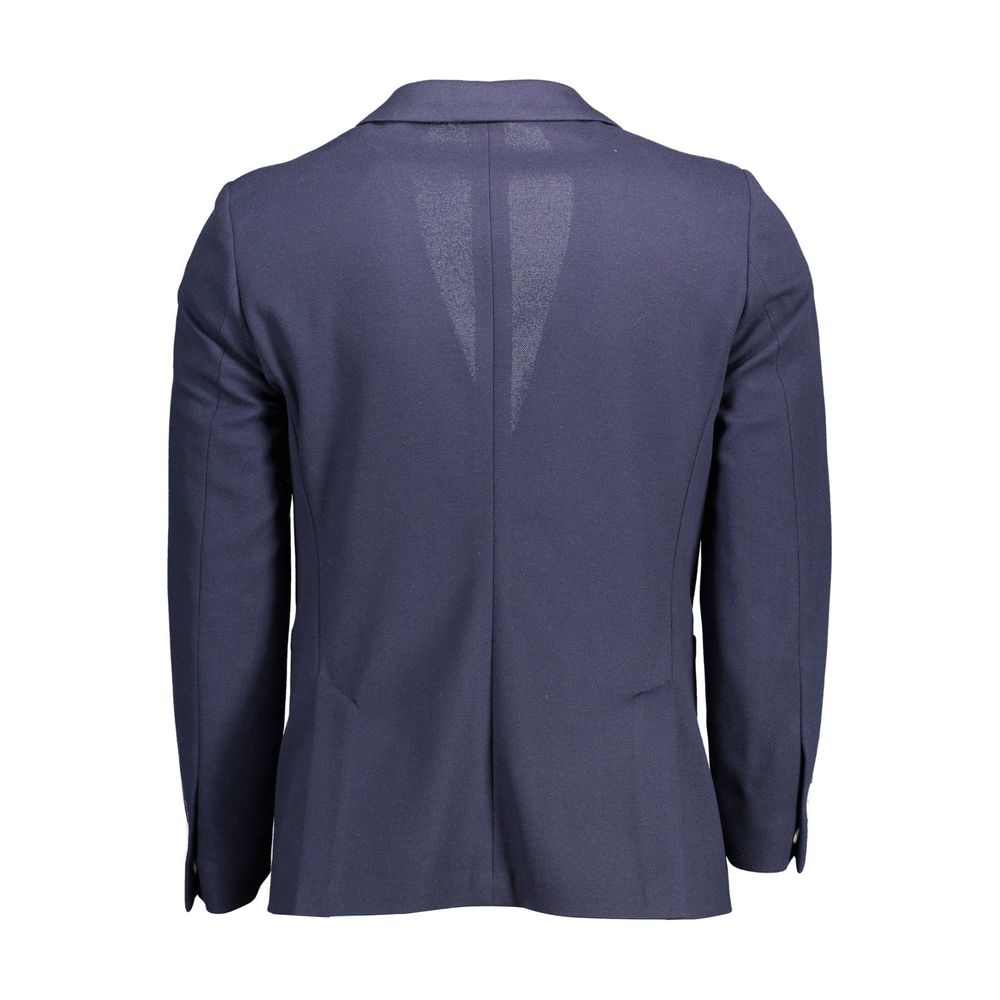 Gant Blue Cotton Men Jacket Mens Blazer