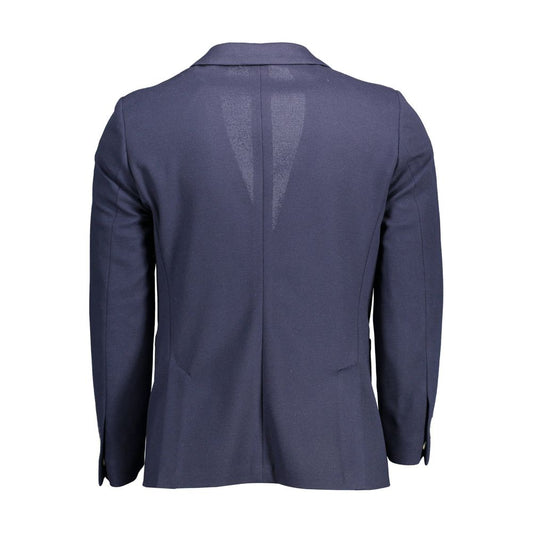 Gant Blue Cotton Men Jacket Mens Blazer
