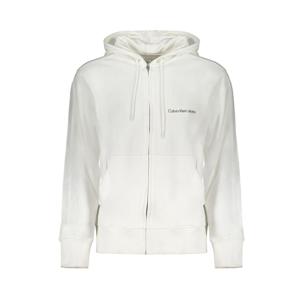 Calvin Klein White Cotton Men's Hooded Sweater Mens Sweater