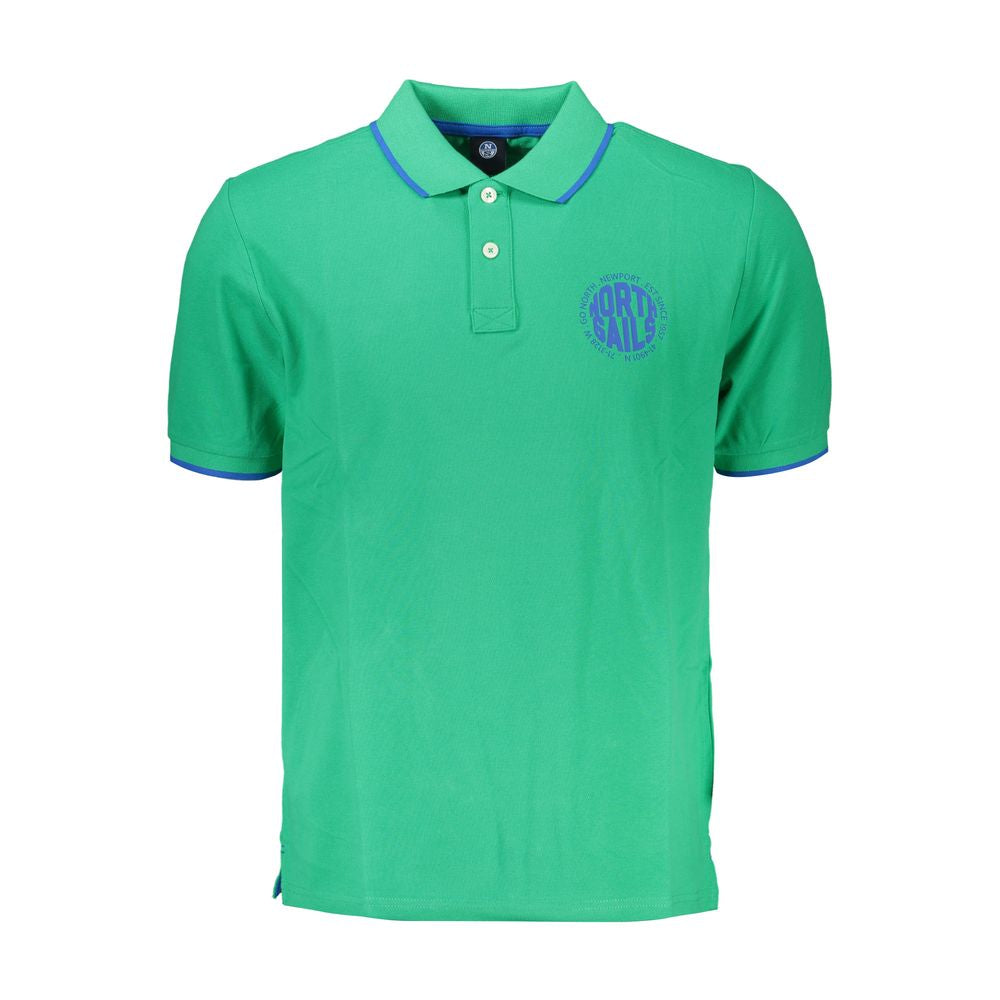 North Sails Green Cotton Polo Shirt Mens T-Shirt