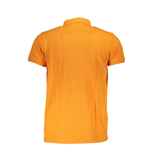 Cavalli Class Orange Cotton Men Polo Shirt Mens T-Shirt
