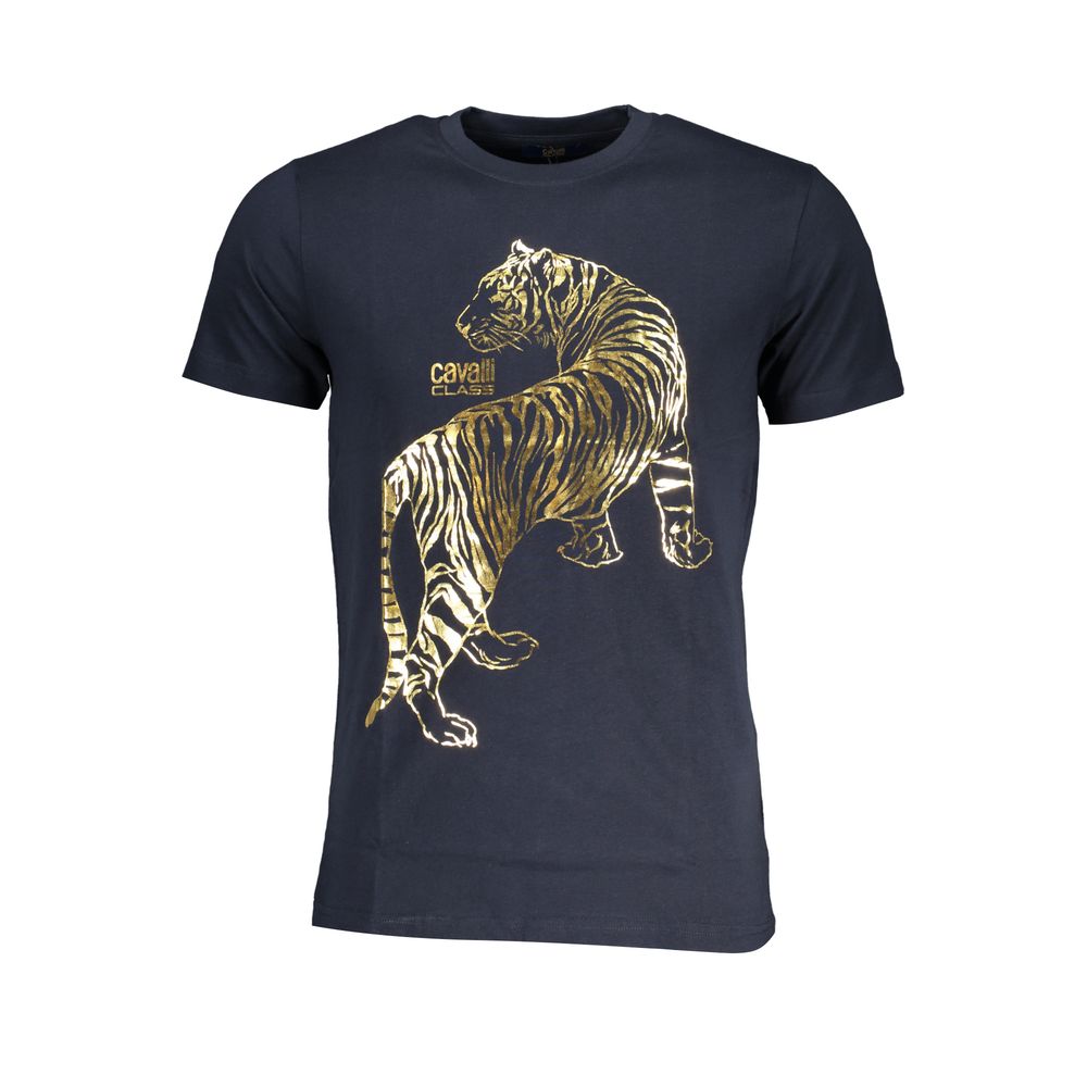Cavalli Class Blue Cotton T-Shirt Mens T-Shirt