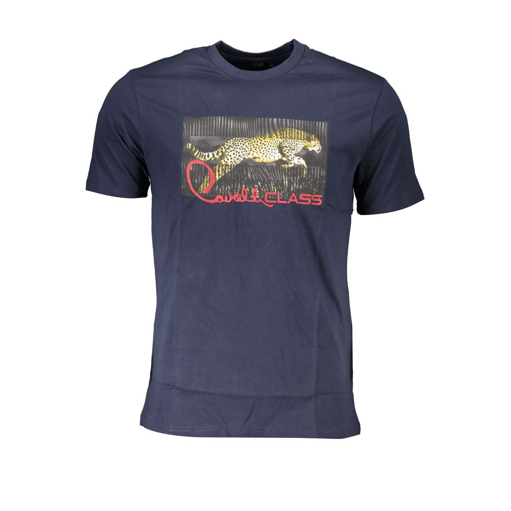 Cavalli Class Blue Cotton T-Shirt Mens T-Shirt