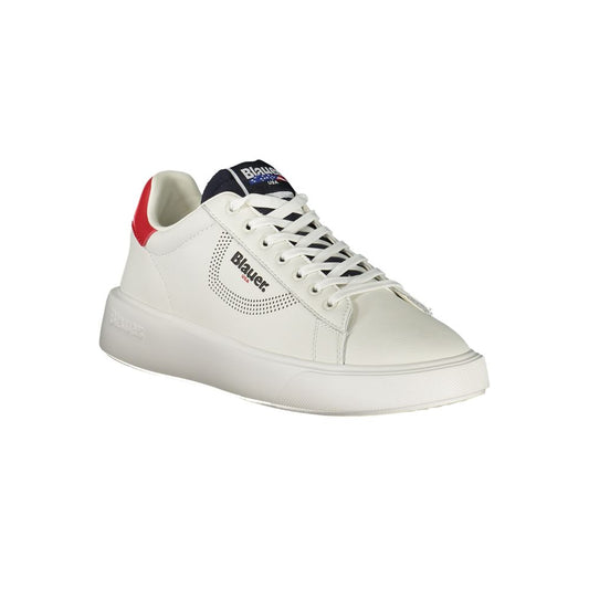 Blauer White Polyester Sneaker