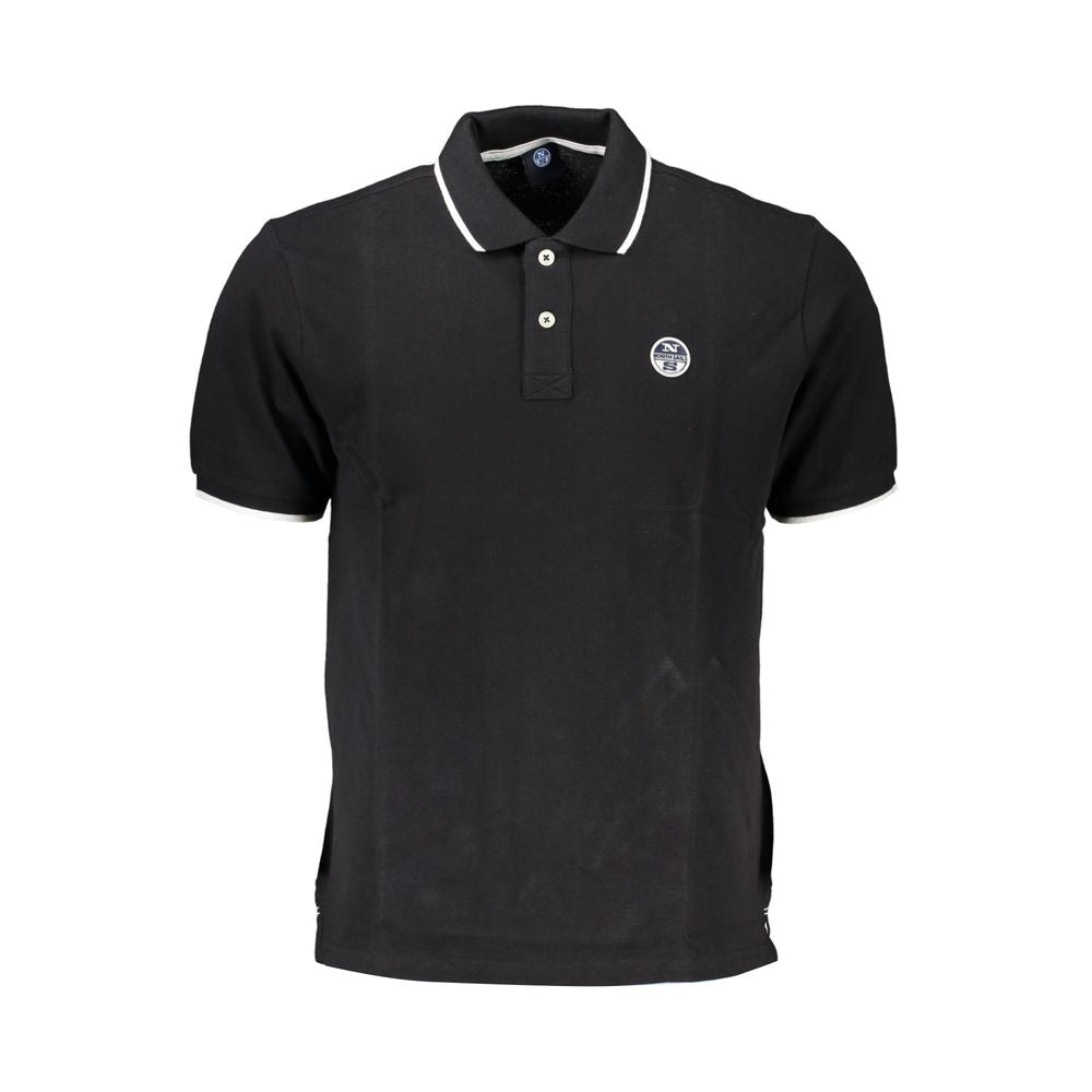 North Sails Black Cotton Polo Shirt Mens T-Shirt